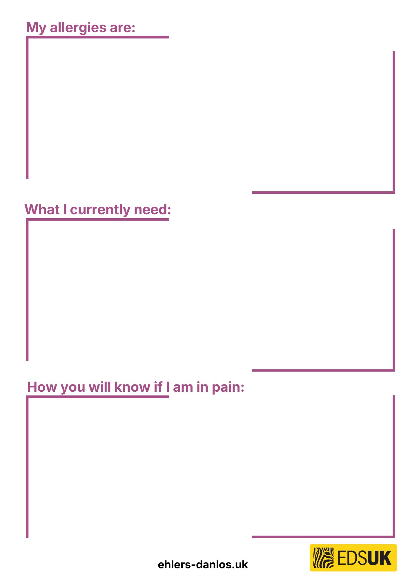 EDS UK All About Me Booklet - Image 4