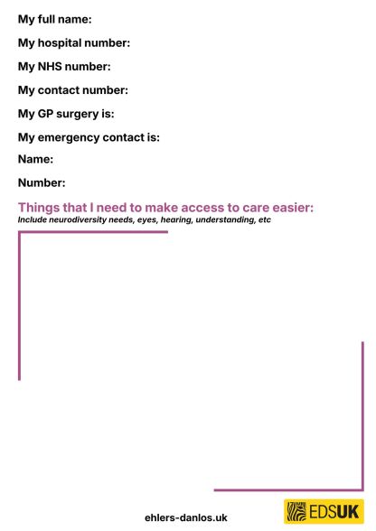 EDS UK All About Me Booklet - Image 2