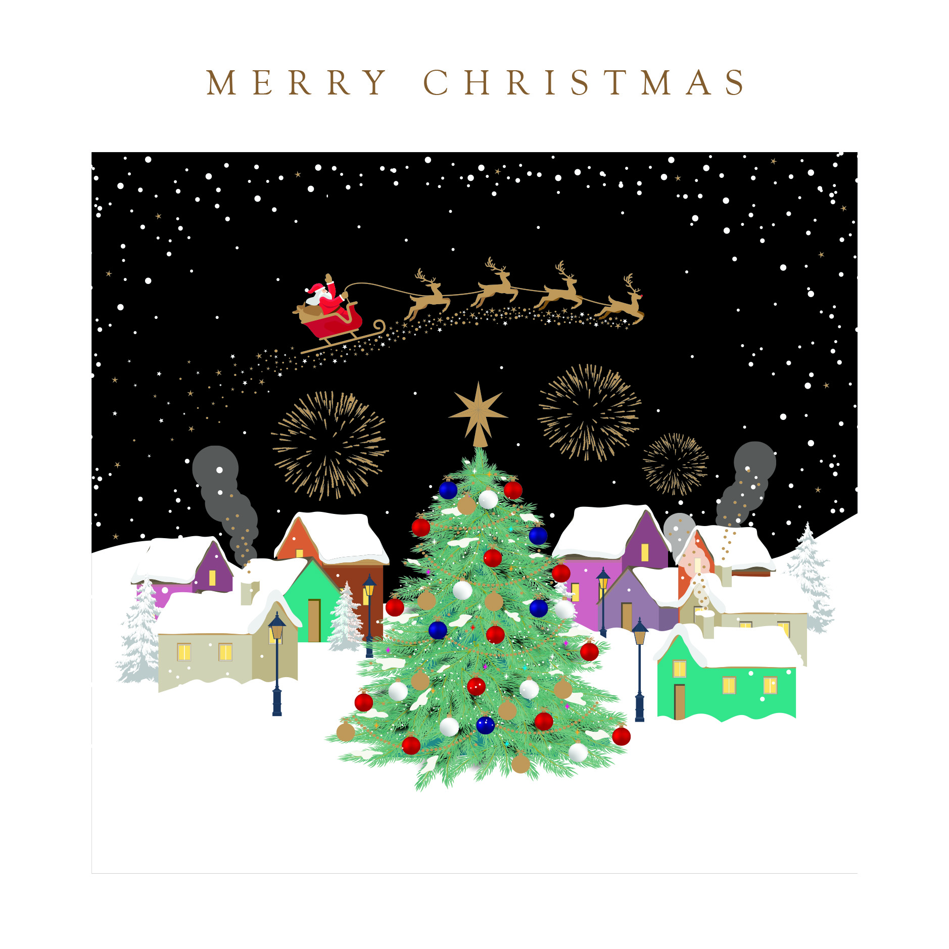 Christmas scene: Pack of 10 Christmas cards