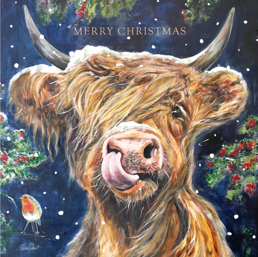 Highland cow: Pack of 10 Christmas cards