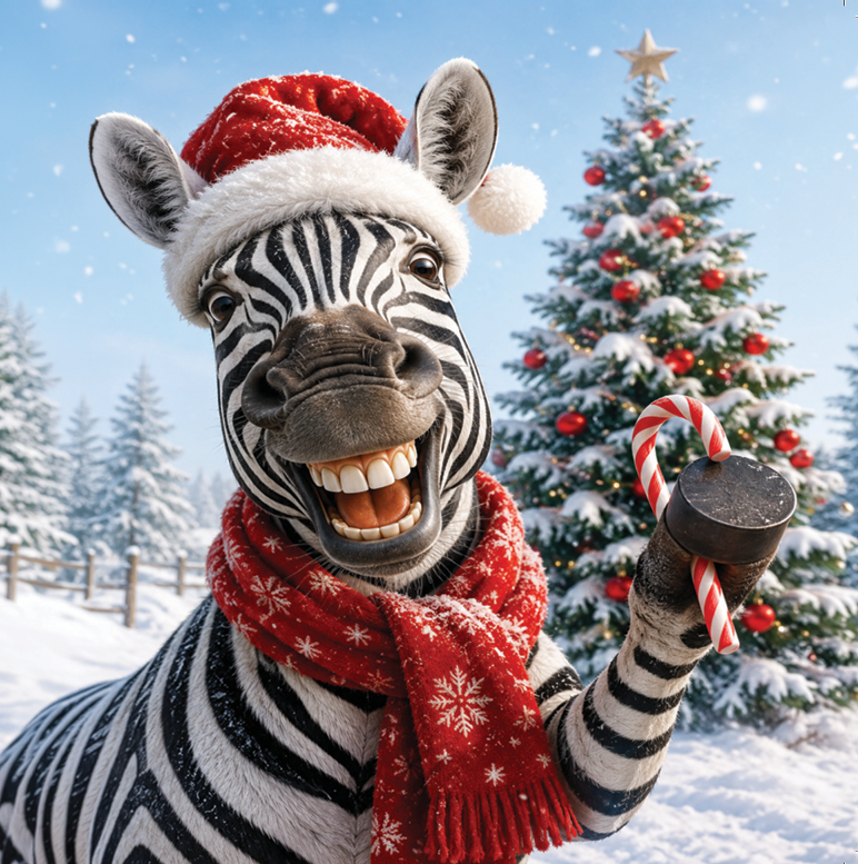 Merry Zebra: Pack of 10 Christmas cards